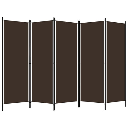 Rumsavdelare 5 paneler brun 250x180 cm