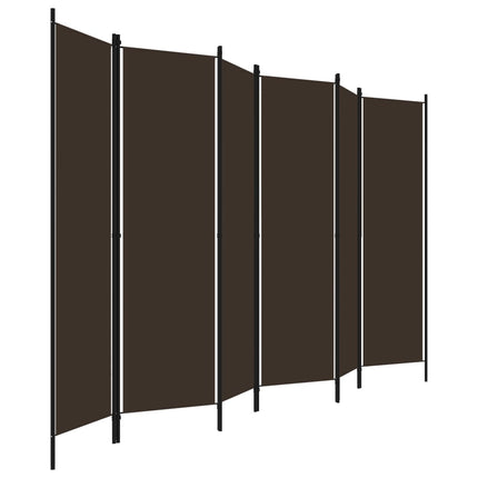 Rumsavdelare 6 paneler brun 300x180 cm