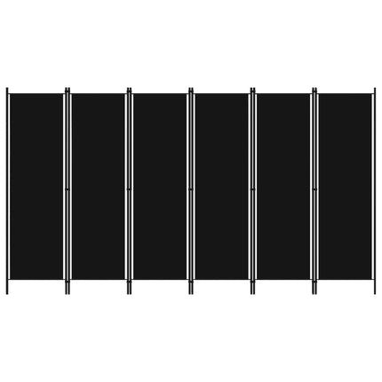 Rumsavdelare 6 paneler svart 300x180 cm