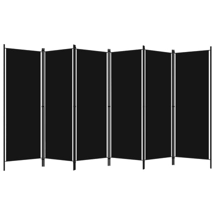 Rumsavdelare 6 paneler svart 300x180 cm