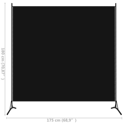 Rumsavdelare svart 175x180 cm tyg
