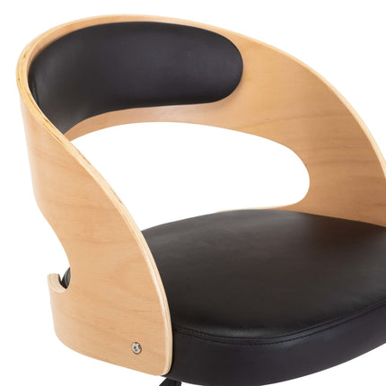Snurrbara matstolar 2 st svart böjträ och konstläder