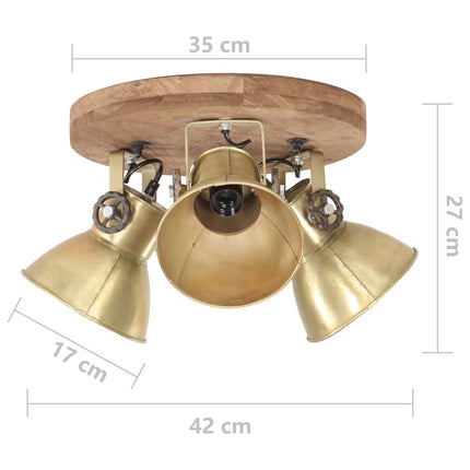 Taklampa industriell 25 W mässing 42x27cm E27