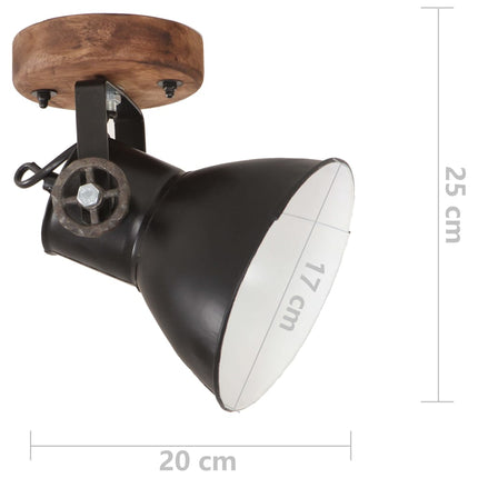 Industriell vägglampa/taklampa 2 st svart 20x25 cm E27