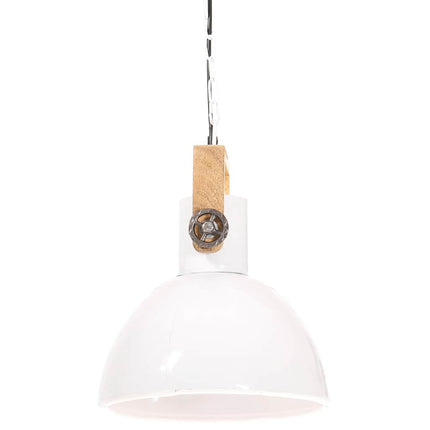 Hänglampa industriell 25 W vit rund 30 cm E27