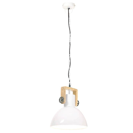 Hänglampa industriell 25 W vit rund 30 cm E27