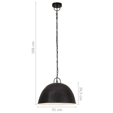 Hänglampa industriell vintage 25 W svart rund 41 cm E27