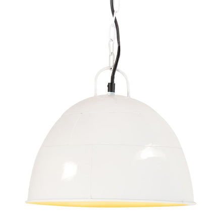 Hänglampa industriell vintage 25 W vit rund 31 cm E27