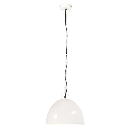 Hänglampa industriell vintage 25 W vit rund 31 cm E27