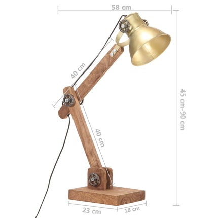 Skrivbordslampa industriell mässing rund 58x18x90 cm E27