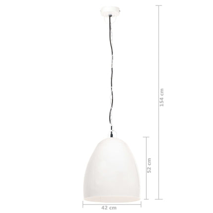 Hänglampa industriell 25 W vit rund 42 cm E27