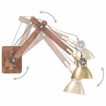 Vägglampa industriell stil mässing rund E27