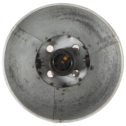 Golvlampa med 2 lampskärmar silver E27 gjutjärn