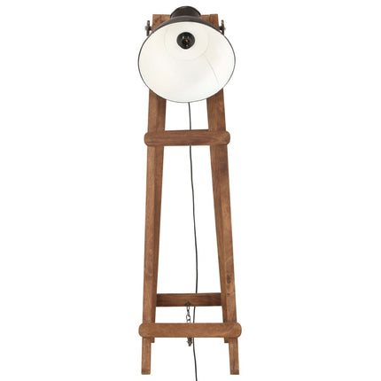 Golvlampa svart E27 massivt mangoträ
