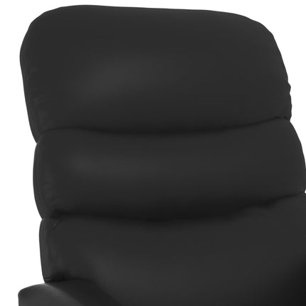 Fåtölj med uppresningshjälp svart konstläder