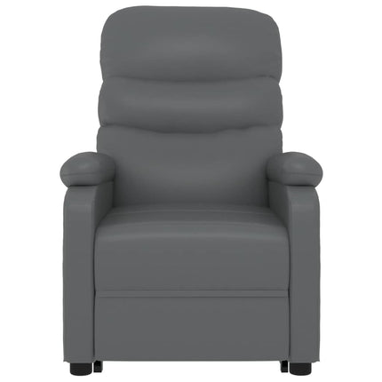 Massagefåtölj med uppresningshjälp antracit konstläder
