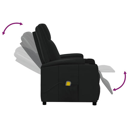 Massagefåtölj svart konstläder