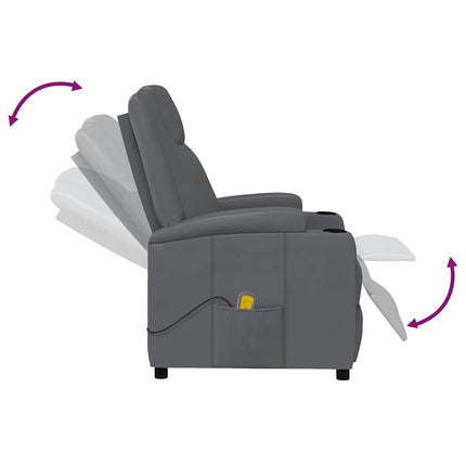 Massagefåtölj antracit konstläder