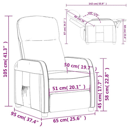 Reclinerfåtölj svart konstläder