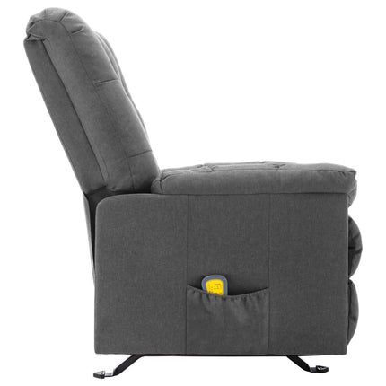 Massagefåtölj ljusgrå tyg