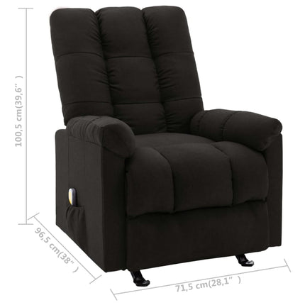 Massagefåtölj svart tyg