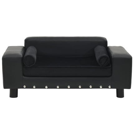 Hundsoffa svart 81x43x31 cm plysch och konstläder