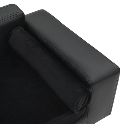 Hundsoffa svart 81x43x31 cm plysch och konstläder
