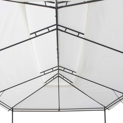 Paviljong med draperier 600x298x270 cm vit 180g/m²