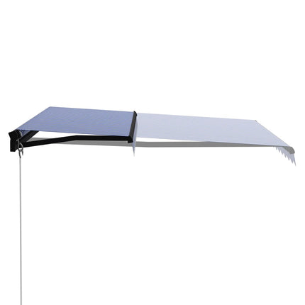 Markis manuellt infällbar 300x250 cm blå och vit