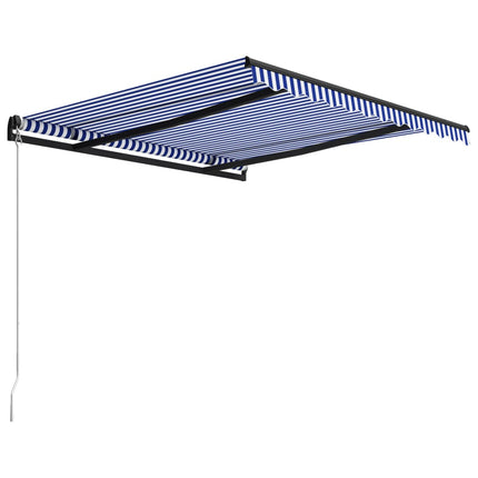 Markis manuellt infällbar 300x250 cm blå och vit
