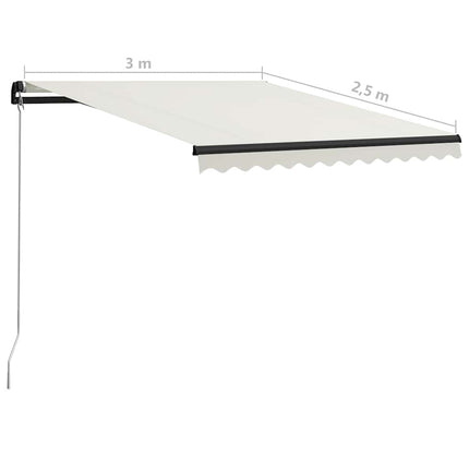 Markis manuellt infällbar 300x250 cm gräddvit