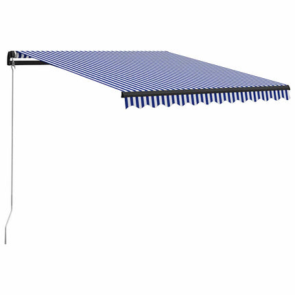Markis manuellt infällbar 350x250 cm blå och vit