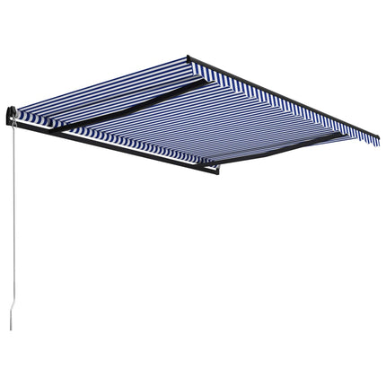 Markis manuellt infällbar 450x300 cm blå och vit