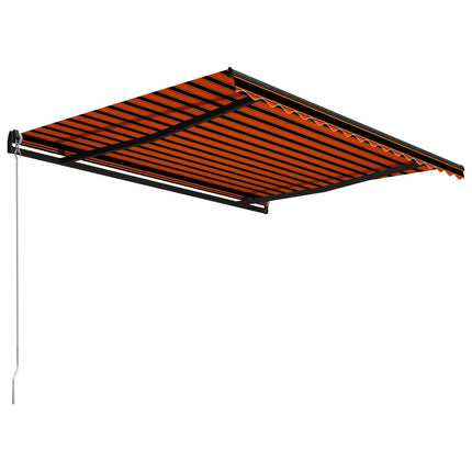 Markis manuellt infällbar 450x300 cm orange och brun