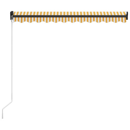 Markis manuellt infällbar med LED 300x250 cm gul och vit