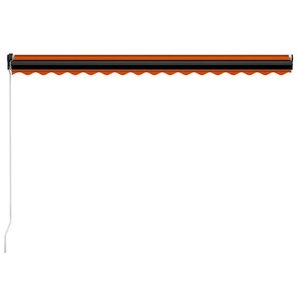 Markis manuellt infällbar med LED 450x300 cm orange och brun
