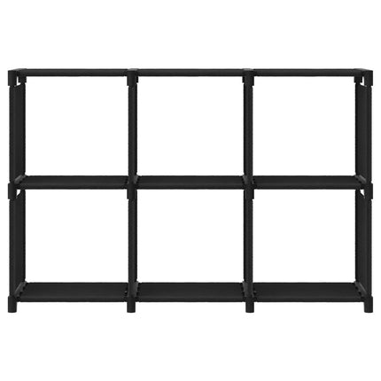 Hylla med 6 kuber svart 103x30x72,5 cm tyg