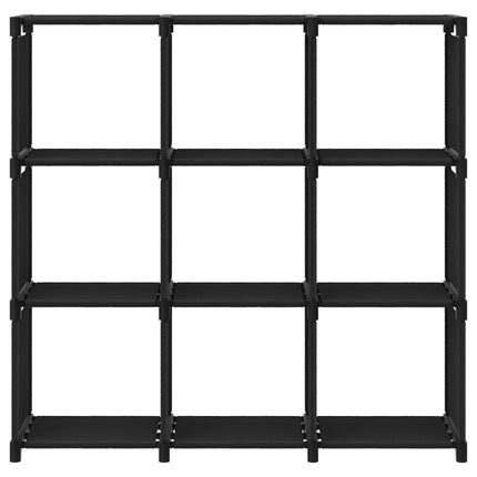 Hylla med 9 kuber svart 103x30x107,5 cm tyg