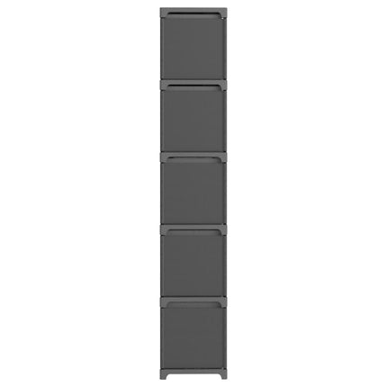 Hylla med 15 kuber med lådor grå 103x30x175,5 cm tyg