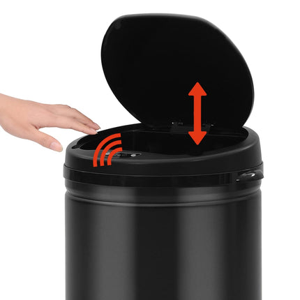 Soptunna med automatisk sensor 40 L kolstål svart