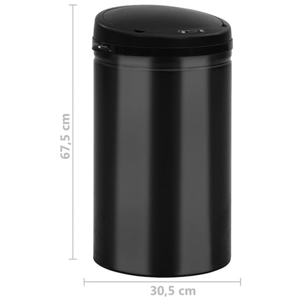 Soptunna med automatisk sensor 40 L kolstål svart