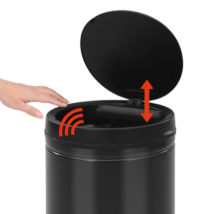 Soptunna med automatisk sensor 60 L kolstål svart