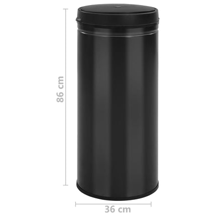Soptunna med automatisk sensor 80 L kolstål svart