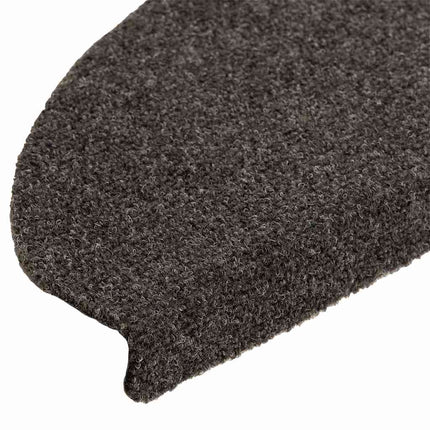 Trappmattor självhäftande 15 st 65x21x4 cm antracit halvrunda stora