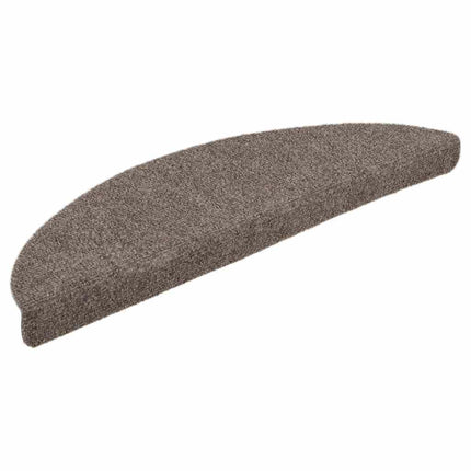Trappmattor självhäftande 15 st 56x17x3 cm beige halvrunda