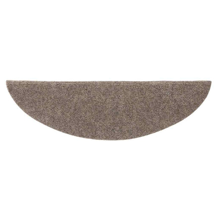 Trappmattor självhäftande 15 st 56x17x3 cm beige halvrunda