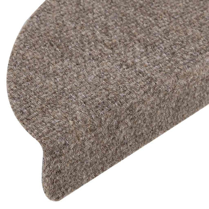 Trappmattor självhäftande 15 st 56x17x3 cm beige halvrunda