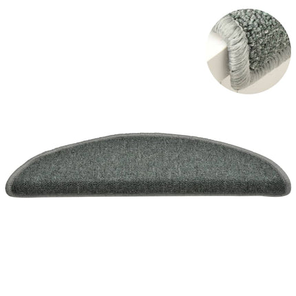 Trappmattor 15 st 56x17x3 cm mörkgröna halvrunda