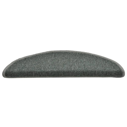 Trappmattor 15 st 56x17x3 cm mörkgröna halvrunda