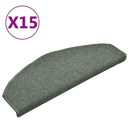 Trappmattor 15 st 65x24x4 cm mörkgröna halvrunda stora